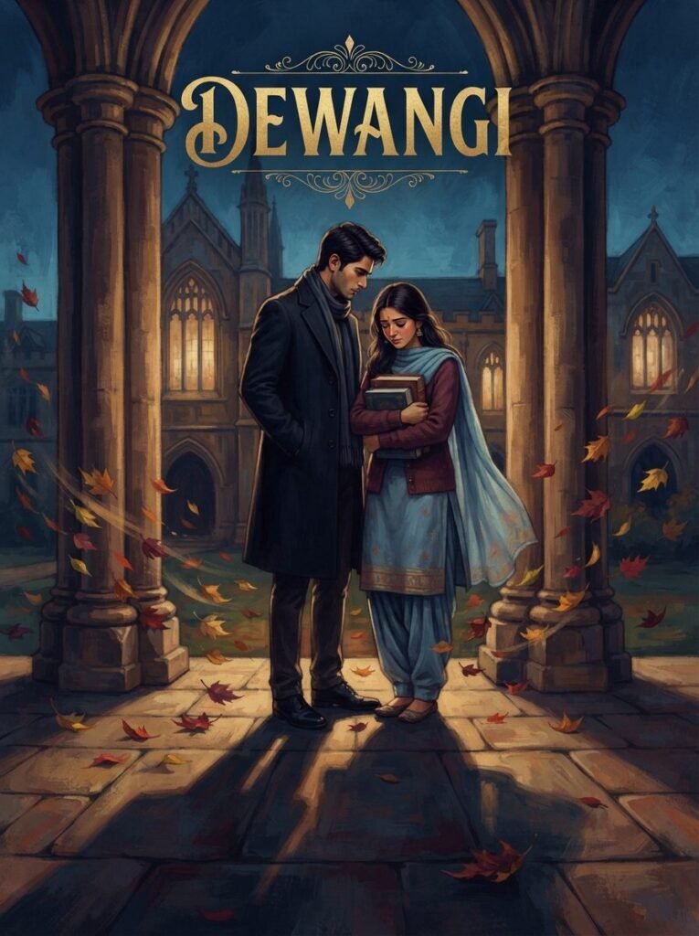 Dewangi Urdu novel by Areej Shah cover showing Hashim standing close to Aroob