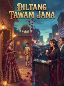 Diltang Tawam Jana Urdu novel by Farwa Khalid cover showing two intertwined love story scenes