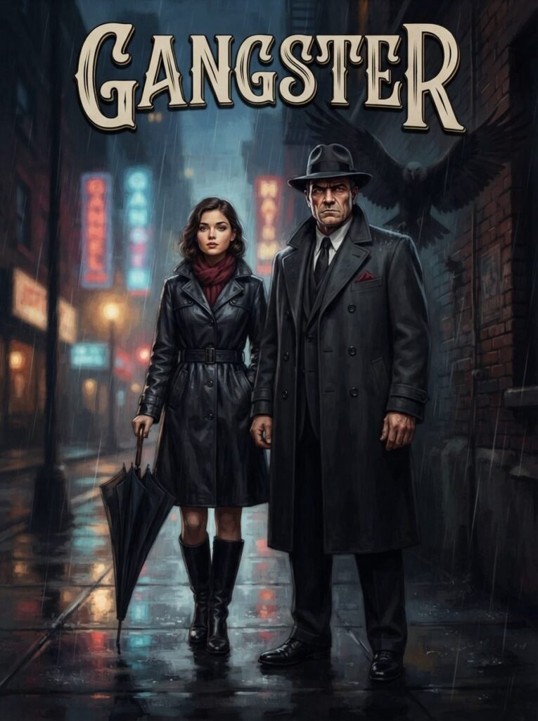 Gangster Urdu novel by Laiba Khan cover showing Aroosh and Eagle standing together