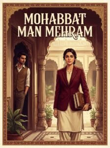 Mohabbat Man Mehram Urdu novel by Zainab Rajpoot cover showing a woman standing in a haveli courtyard