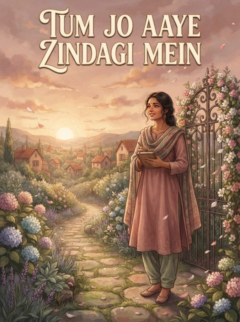 Tum Jo Aaye Zindagi Mein Season 2 Urdu novel by Shagufta Kanwal cover showing Amsal alone in a quiet garden