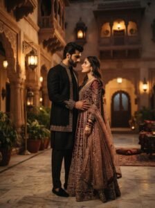 Black Beast Urdu novel by Samreen Shah cover showing a man and woman standing together