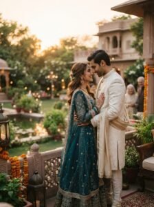 Soulmate Urdu novel by Areej Shah cover showing a couple standing together in traditional clothes